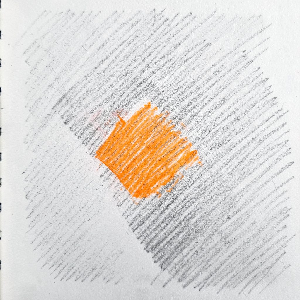 Graphite sketch of a thermostat mounted on a wall in soft grey tones
